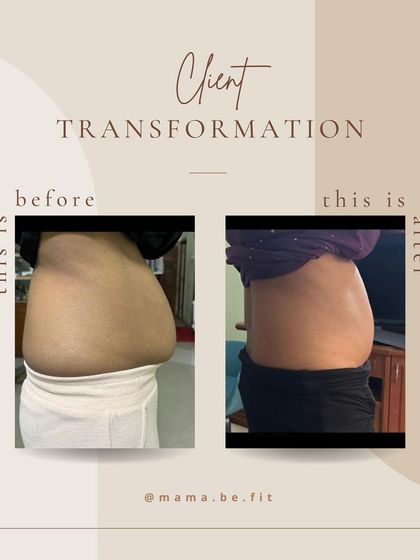 A client's amazing transformation, achieved with a balanced diet and consistent exercise, not crash diets.