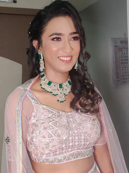 The joy on Ankita's face says it all. It was a pleasure creating this dreamy Sangeet look for her.
