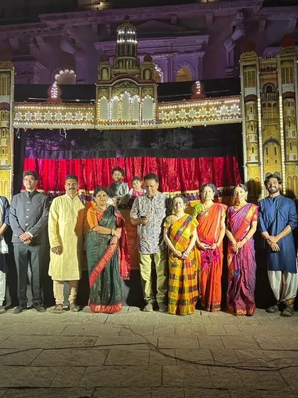 Our Dhaatu team with our generous hosts, Raja Krishnadevaraya and Rani Rathnashree Raya of Anegundi. It was an honor to be supported by patrons who are so deeply connected to this living history.