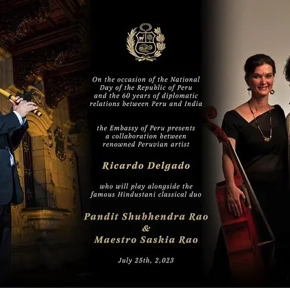 The official invitation for our collaboration with renowned Peruvian artist Ricardo Delgado, celebrating 60 years of diplomatic relations between Peru and India.