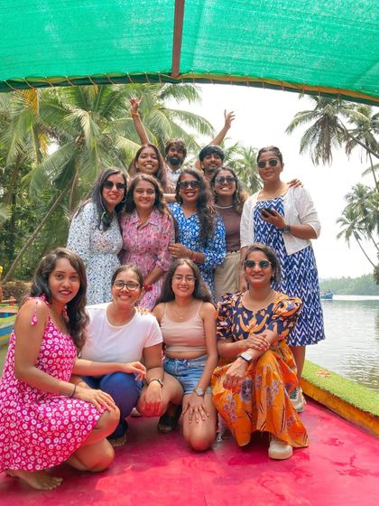 A boat full of happy faces during our backwater tour.