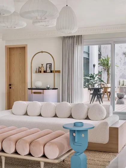The interplay of rich materials and colors is a hallmark of Eden House. Jewel tones are used in a way that feels bold yet balanced, creating a home that is both whimsical and tranquil.