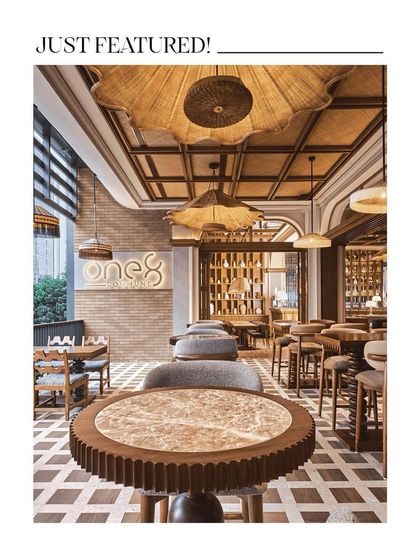 Featured in Architectural Digest, this image showcases the gear-like design of the tabletops and the timeless checkerboard floor at One 8 Commune, a project I'm proud to have supplied surfaces for.