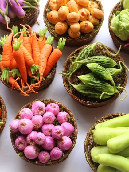 A beautiful flat lay of all 15 types of vegetables taught in my course.