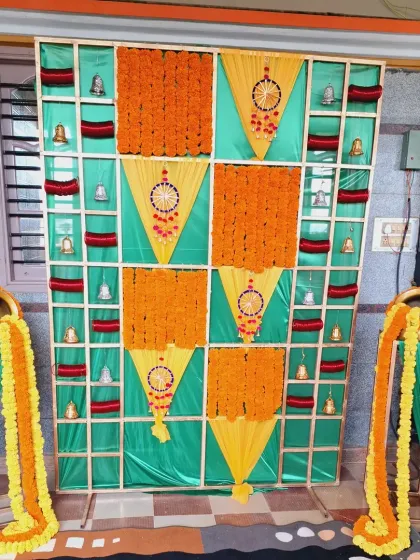 A straight-on view of the Balesh Shastra setup, showing the symmetry of the design.