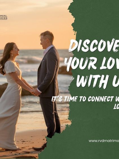 Discover your love with me. This image of a couple on a beach at sunset is an invitation to connect with love through my services.