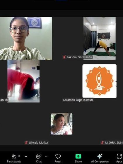 A screenshot from our Pachan Tantra workshop, focusing on yoga for digestive health. Participants learn and practice asanas that aid digestion and improve gut health under expert guidance.