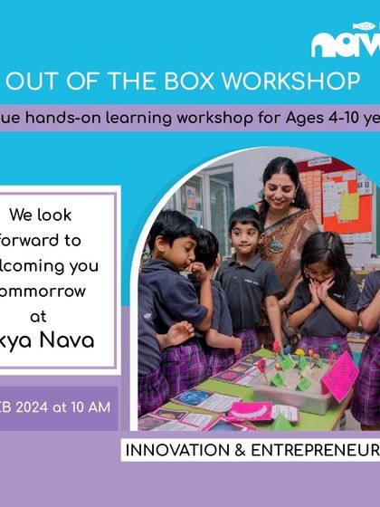 A reminder for our "Out of the Box" workshop on innovation and entrepreneurship. We look forward to welcoming families for a day of learning and exploration.