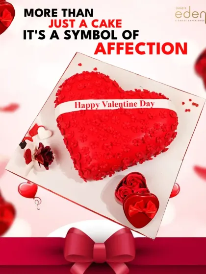 More than just a cake, it's a symbol of affection. This vibrant red velvet heart cake is the perfect way to express your love on Valentine's Day.
