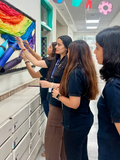 The creative hands behind the scenes. Our dedicated teachers and staff work together to prepare the beautiful decorations for our events.