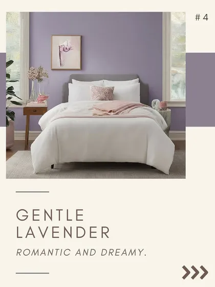 Gentle lavender is a romantic and dreamy color choice. It adds a soft touch of color that feels both sophisticated and calming, perfect for a personal retreat.