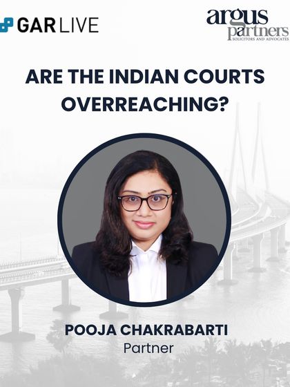My partner Pooja Chakrabarti speaking on a panel at GAR Live: Mumbai, addressing the critical question of whether Indian courts are overreaching in the context of international arbitration.