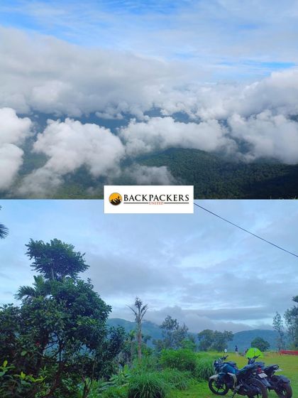 The landscape around the Bandaje trek, showing the mix of green forests and open skies.