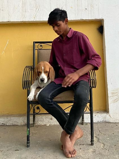 A quiet moment with Kiwi. He's a very sweet and gentle boy.