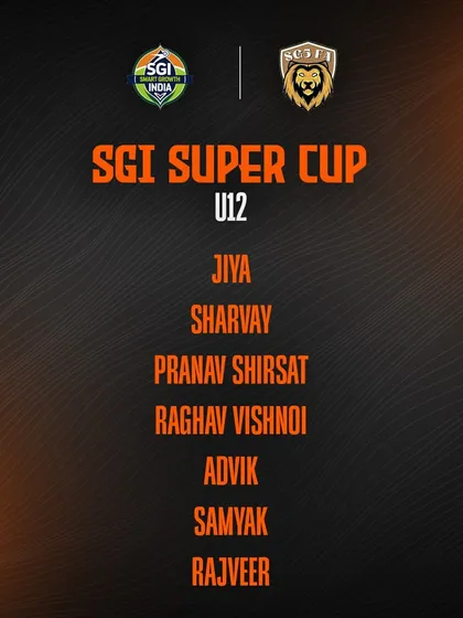 The U12 squad announcement for the SGI Super Cup. We are excited to see our youngest lions in action.