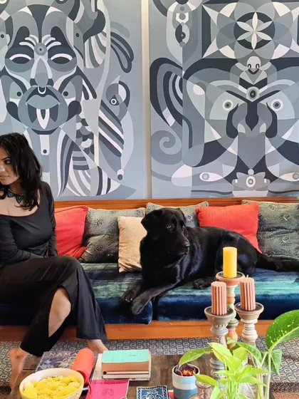 A portrait of our founder and Kai in our Bangalore studio, a space filled with art, courage, and wild ambitions.