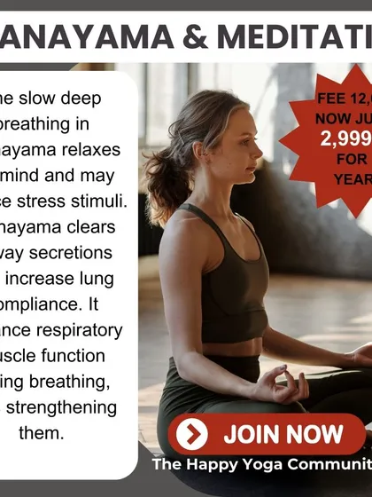 Pranayama and meditation relax the mind and reduce stress. This graphic explains how slow, deep breathing can strengthen respiratory muscles and improve lung capacity.
