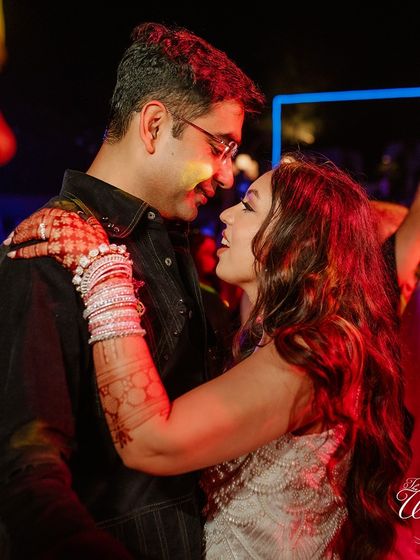 The couple sharing a dance floor moment during their high-energy after-party in Goa.