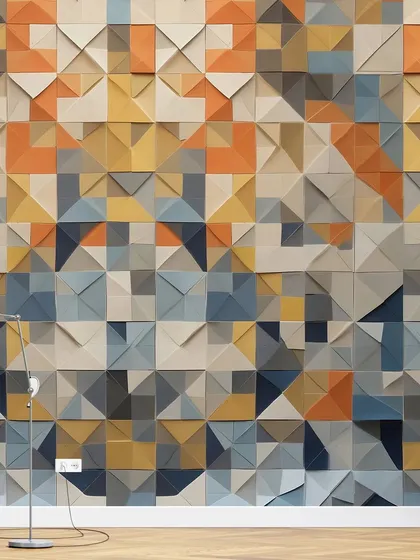 This view shows how the tile panels look when installed from floor to ceiling. The seamless application of these lightweight foam tiles results in a continuous, impactful pattern that completely redefines the room.