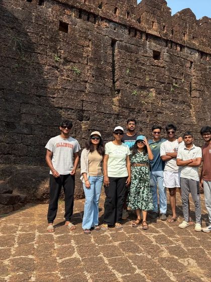 Our group at the historic Mirjan Fort, which we often visit during the Kumta-Gokarna trek.