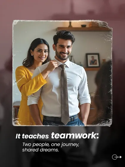Marriage is the ultimate form of teamwork. It's two people embarking on one journey, working together to build and achieve shared dreams.