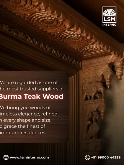 This is the soul of our work. An intricate carving in solid Burma Teak, showcasing the traditional craftsmanship passed down through generations at Lakshmi Saw Mills. We believe details like these transform a piece of wood into a timeless family heirloom.