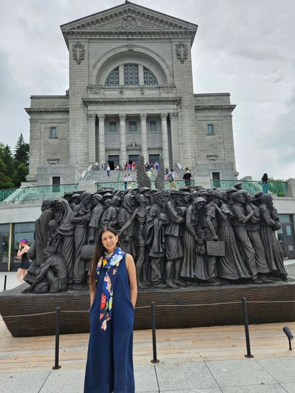On a recent trip to Montreal, I was struck by how many invisible people contributed to my experience, from the road builders to the musicians. This photo in front of a monument reminds me of our profound interconnectedness. When we look beyond ourselves, we can feel a deep sense of gratitude and awe for the oneness of the cosmos.