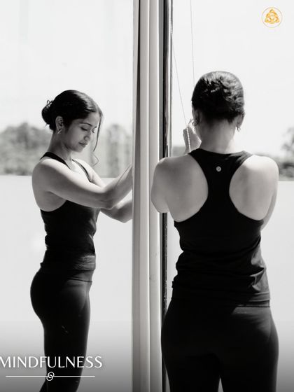 Mindfulness in practice. This exercise requires full attention to the body's movements and the breath, helping to develop a heightened awareness of the present moment.