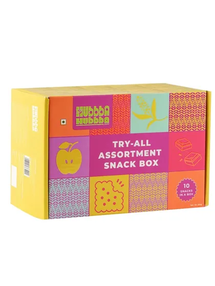 The 'Try-All Assortment Snack Box' photographed for e-commerce. This image clearly displays the product that customers will receive.
