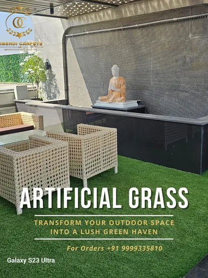 I transformed this client's terrace into a peaceful green sanctuary. The artificial grass provides a soft, natural-looking base that is perfect for relaxing. It's completely waterproof and requires zero maintenance, so you can enjoy a perfect lawn all year round.