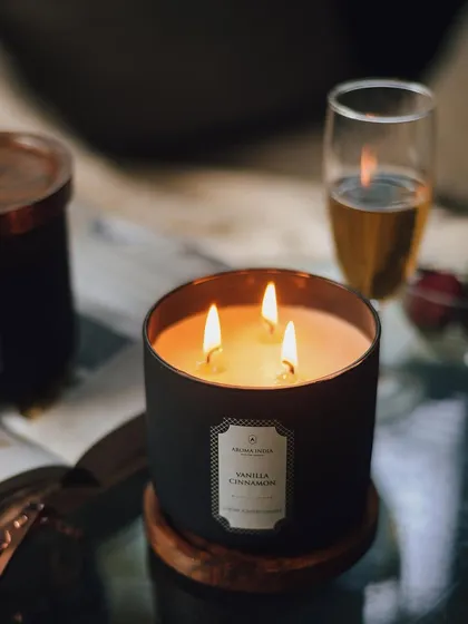 Our signature Vanilla & Cinnamon candle is the essence of comfort. The unique combination of sweet and spicy notes creates a warm, cozy ambiance, perfect for a chilly evening with a good book.