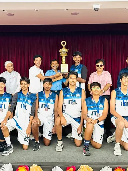 The official team photo after securing the silver medal at the CBSE Basketball Clusters. This picture represents the grit and teamwork that defined our journey through the tournament.