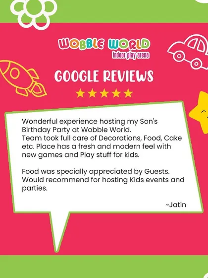 Jatin shares his wonderful experience hosting his son's birthday party, praising the decorations, food, cake, and the fresh, modern feel of the place.