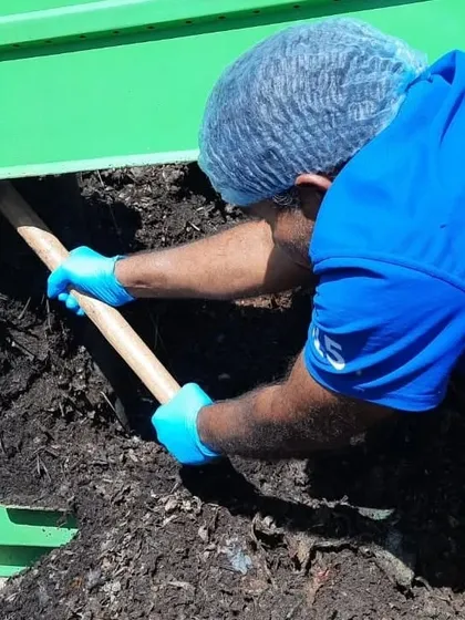 My experiment at Akshayakalpa to process dairy rejects using Eartha composters was a great success. Even tough-to-break-down materials like paneer were fully composted, with temperatures reaching 65.5 degrees Celsius, effectively killing any pathogens.