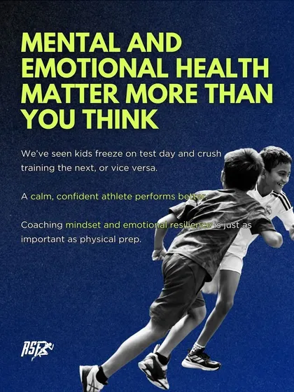 This graphic captures the core of our training philosophy: mental and emotional health are not optional extras, they are foundational to performance. We focus on building calm, confident athletes because we have seen firsthand that emotional resilience is just as important as physical preparation on game day.