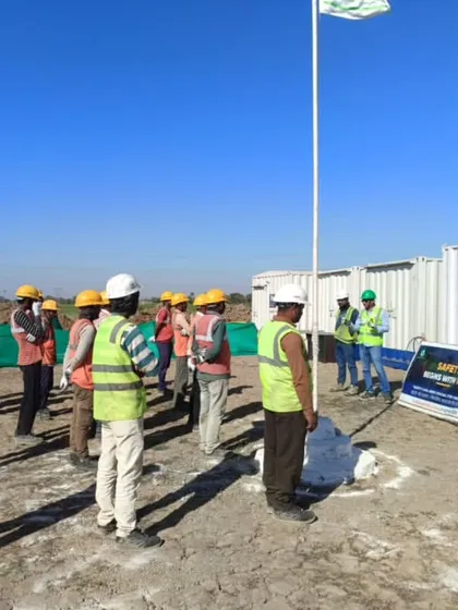 A flag hoisting ceremony during National Safety Week celebrations at one of our sites. These events reinforce our collective commitment to maintaining a zero-incident workplace.