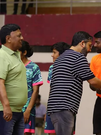 Our club's founder greeting the referees and officials at the Women's Futsal final. We support the entire football fraternity.