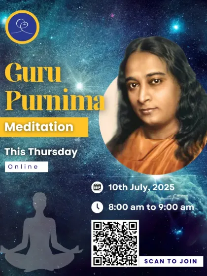 An invitation to a special online meditation for Guru Purnima. This sacred day is for honoring the spiritual masters who guide us, and we come together to express our gratitude and attunement.