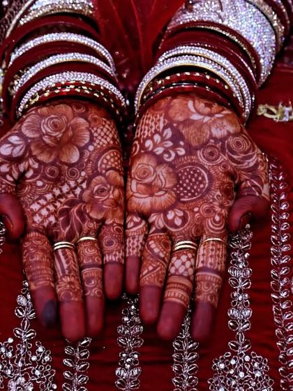 My own bridal henna. This was such a special moment for me, and I designed it with all the floral and intricate details that I love.