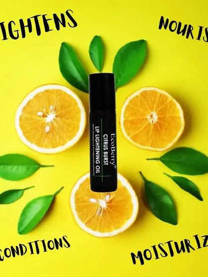 My Citrus Burst Lip Lightening Oil is enriched with lemon, pomegranate, and strawberry to lighten, nourish, and moisturize dark lips.