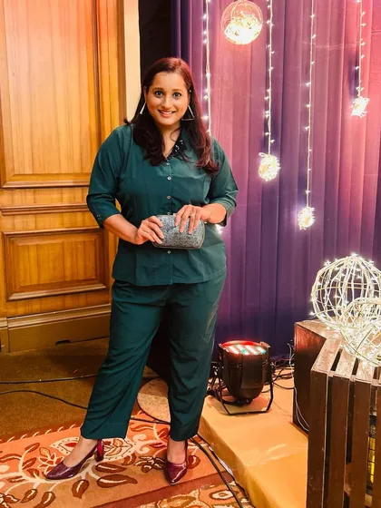 On-site at a beautiful Sangeet event, ready to support my clients. I love my occupation because I get to be part of such happy and vibrant celebrations.