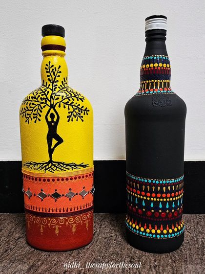Nidhi - Hand-Painted Home Decor & Accents Upcycled Bottle Art photo 18