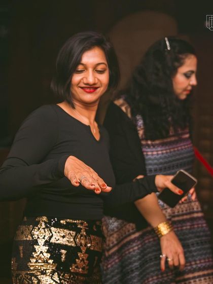 A guest showing off her dance moves.