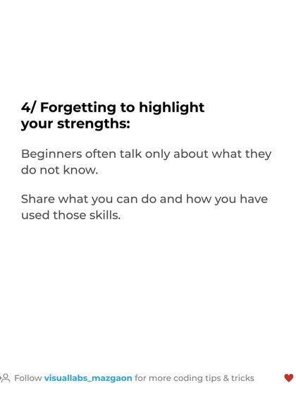 Interview Mistake #4: Forgetting to highlight your strengths. Beginners often focus on what they don't know. We train you to confidently share what you can do and how you've used your skills.