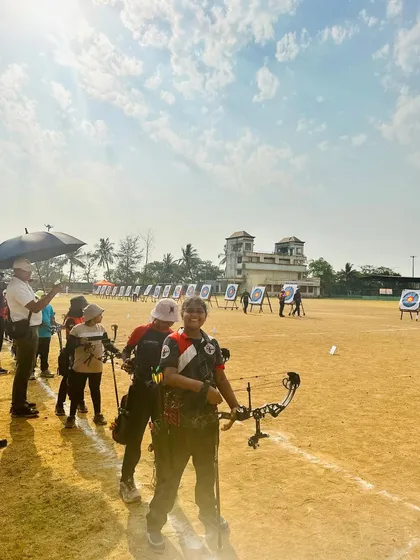The sun shines down on the Drona Cup competition field, a perfect day for archery.