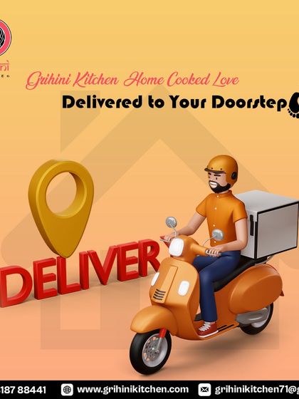Home-cooked love, delivered right to your doorstep. This graphic clearly communicates my delivery service, bringing fresh meals to your location.