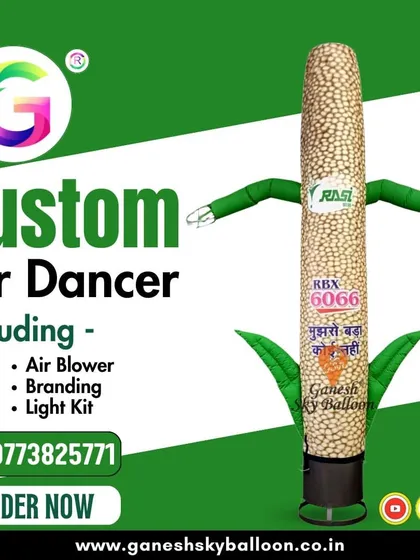 I manufacture all types of custom air dancers. They are a classic, low-cost way to attract attention to your store or event, and I can add any branding, light kit, and provide the air blower.