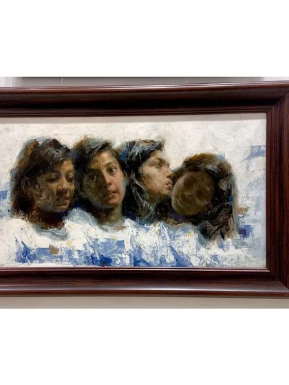 My painting "Self Conversation" displayed at The Art Society of India's annual exhibition.