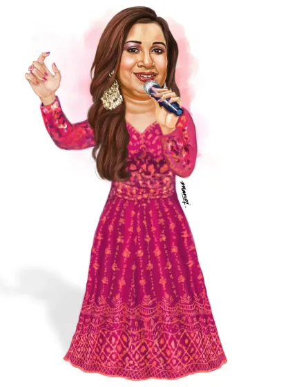 A birthday caricature for the melody queen, singer Shreya Ghoshal.
