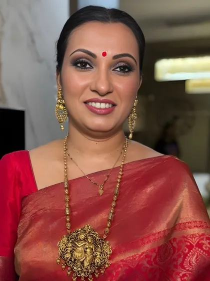 I believe beauty is ageless, and it’s a joy to create looks for the mothers of the bride and groom. Here, I focused on a smooth, lifted appearance with classic smokey eyes and a warm smile, ensuring she felt confident and beautiful for the special day.
